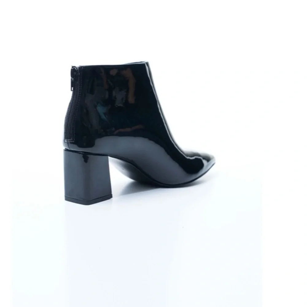 VHNY Glossy Black Ankle Booties